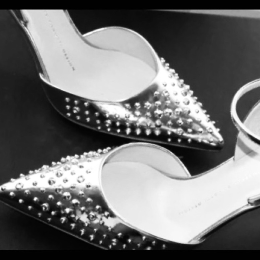 giuseppe zanotti •NEW• studded mirror silver heel - Picture 6 of 9